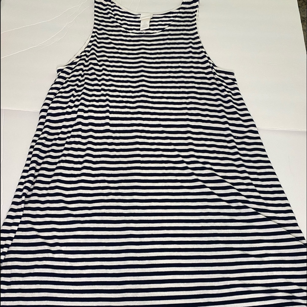 Blue and white stripped H&M flowy dress size medium